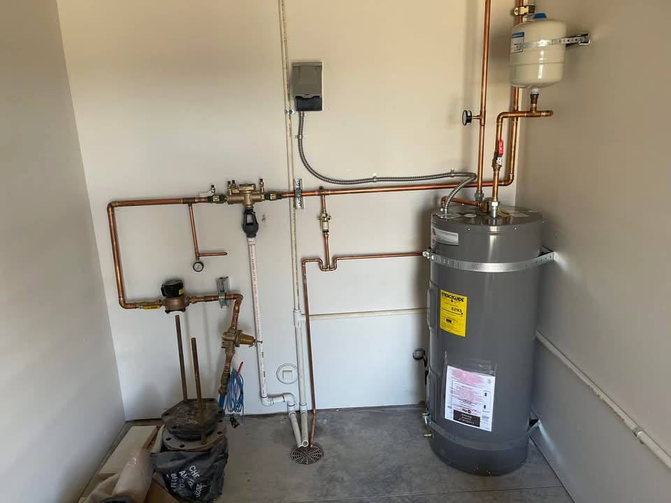 Professional water heater install